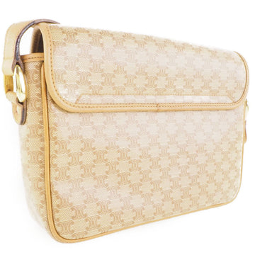 CELINE Shoulder Bag PVC beige Macadam Pattern Old Celine Women New 1:1