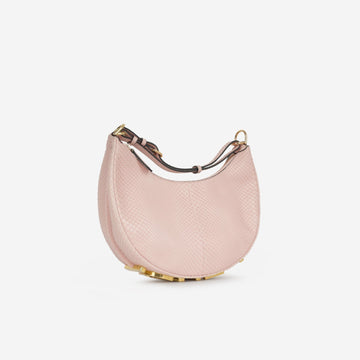 Fendi Fendi - Fendigraphy Small Hobo Bag - Baby Pink Python GHW -