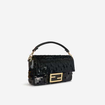 Fendi Fendi - Baguette Chain Mini - Black Sequin Paillets GHW -