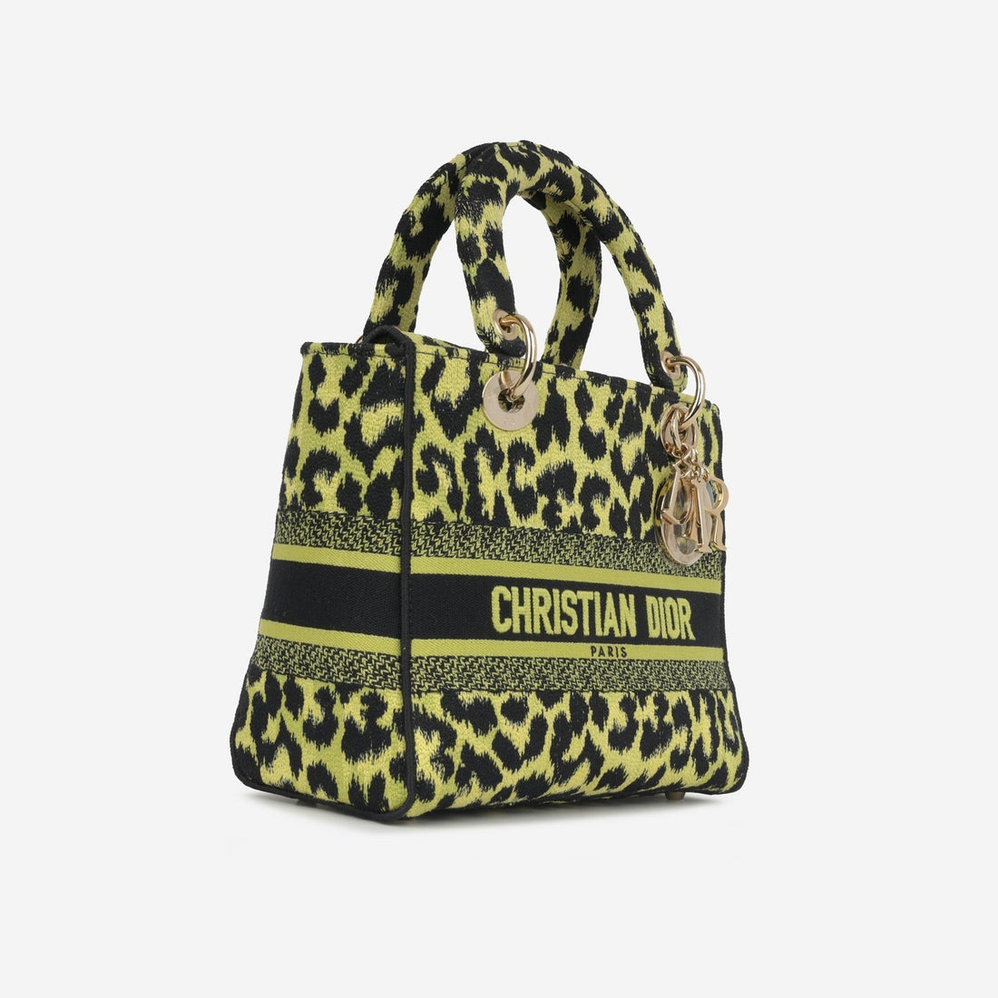 Dior - Lady D-Lite - Medium - Lime / Black Leopard CGHW - 2021 -