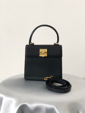 CELINE Gancini Gancini Leather Two-way Handbag  Shoulder bag Navy New 1:1 kkhrd5