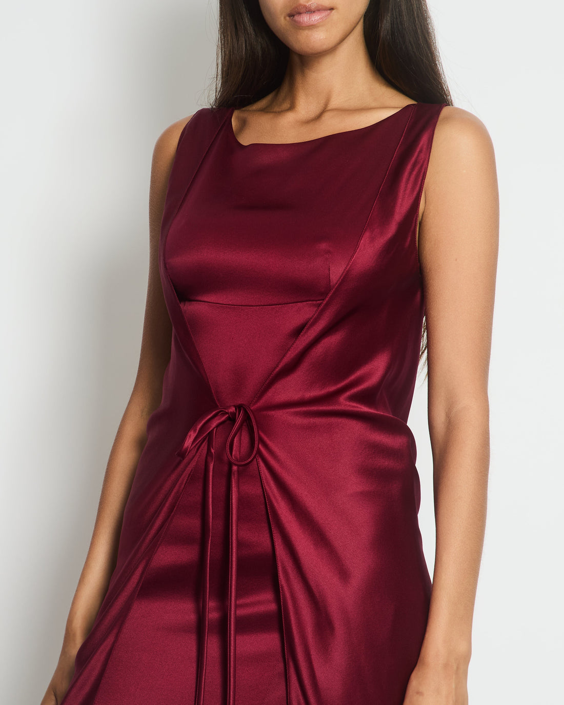 Top Quality Chanel  98A Burgundy Silk Wrap Dress Size FR 38 ( UK 10)
