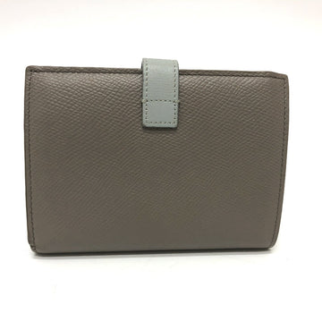 CELINE Folded wallet leather Charcoal Gray Typex Blue Medium strap wallet Women New 1:1