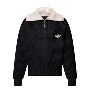 LV CHUNKY HALF ZIP PULLOVER BLACK 1AHC11