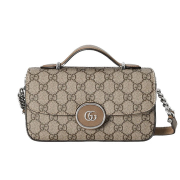 GG PETITE GG MINI SHOULDER BAG BEIGE 21CM 739722 FACJP 9769