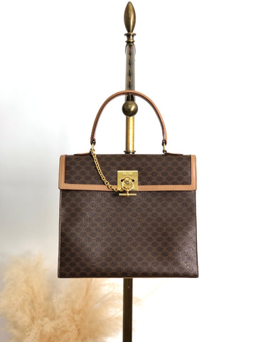 CELINE Macadam Gancini Top Handle Handbag Brown New 1:1 b7vuin