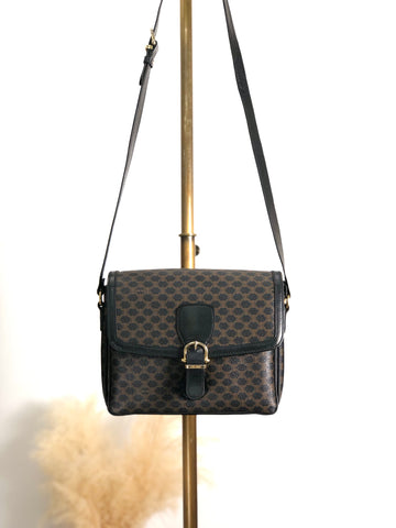 CELINE Macadam Front Buckle Shoulder bag Black New 1:1 5wzcdj