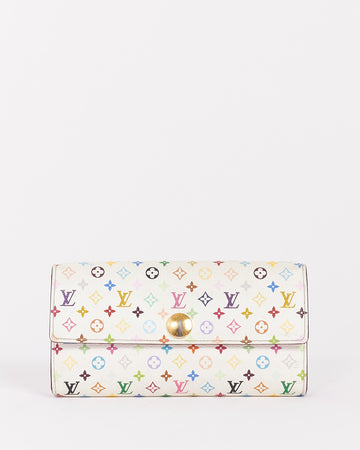Louis Vuitton White Multi Monogram Murakami Sarah Wallet
