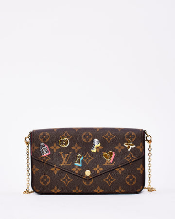 Louis Vuitton Monogram Canvas Love Lock Pochette Felicie Pochette Chain Bag