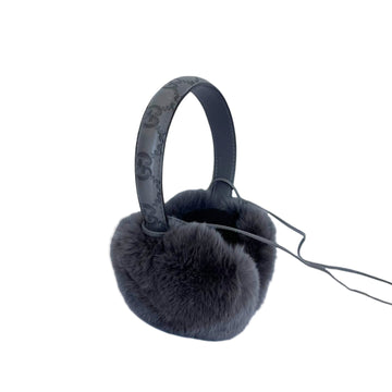 Gucci Monogram Fur Unisex Ear Muffs Grey