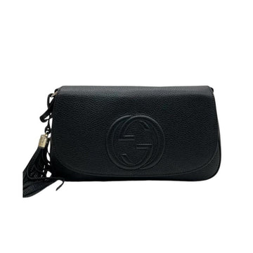 Gucci Pebbled Calfskin Small Soho Disco Bag Black LGHW