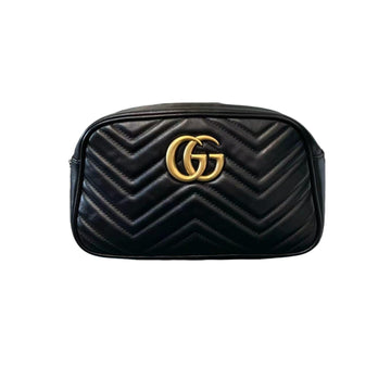 Gucci GG Marmont Camera Bag Shoulder Small Calfskin Black GHW