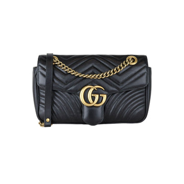 Gucci GG Marmont Shoulder Calfskin Matelasse Black GHW