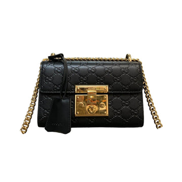 Gucci Padlock Shoulder Bag Small Guccissima Black GHW
