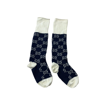 Gucci GG Supreme Knit Socks Cotton Navy Blue