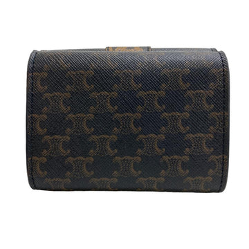 CELINE Tri-fold wallet leather Brown Trifold wallet Leopard Women New 1:1