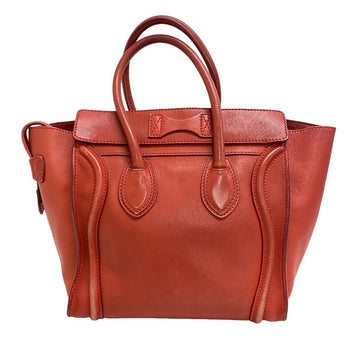 CELINE Handbag leather Red Luggage micro shopper Women New 1:1