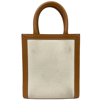 CELINE Shoulder Bag Canvas, Leather beige 2way handbag Vertical Women New 1:1