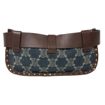 CELINE Sling bag Denim, Leather blue Waist pouch Macadam Triomphe Women New 1:1