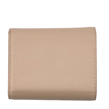CELINE Tri-fold wallet leather beige Compact wallet Small trifold Women New 1:1