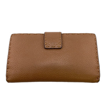 FENDI Long Wallet Purse 8M0308 leather Brown Celeria Peekaboo Women