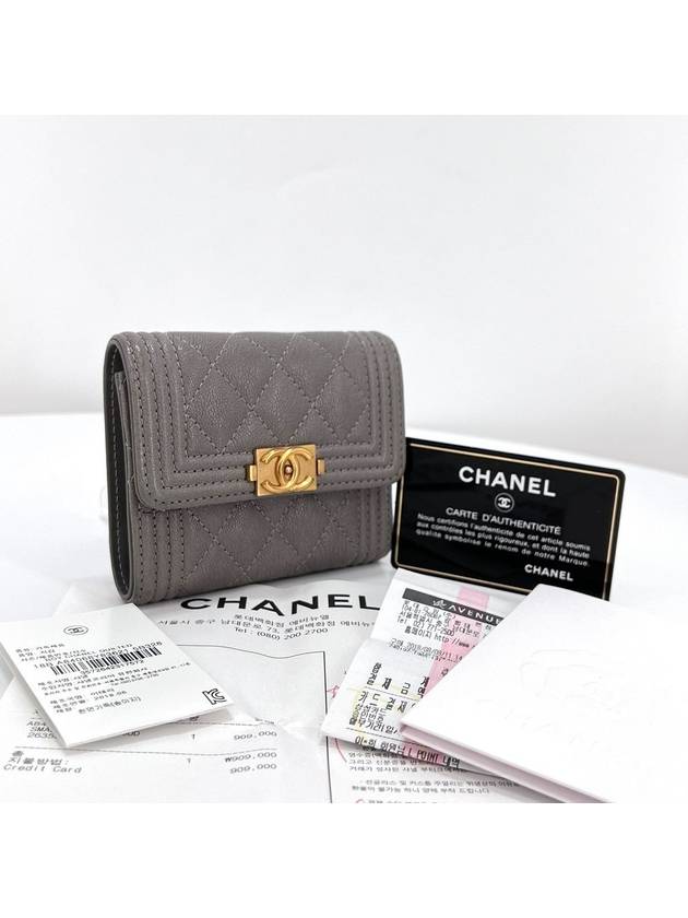 Boy caviar gold women s wallet Chanel
