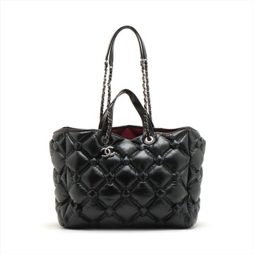New 1:1 Rep Top Quality Chanel Bubble Kilt Leather Chain Top Bag Black Gummetal Gold  23rd