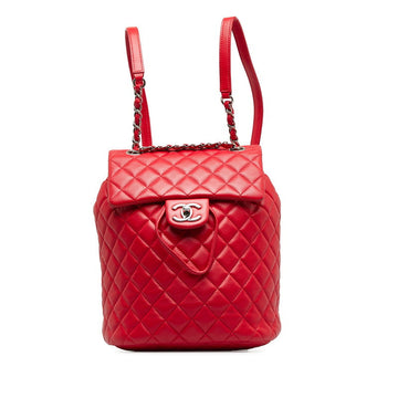 New 1:1 Rep Top Quality Chanel Matrases Coco Rucksack Backpack Red Silver   Chanel