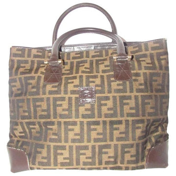 Fendi Top Handle Tobacco Zucca Print Canvas And Leather Satchel