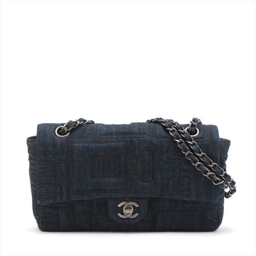 New 1:1 Rep Top Quality Chanel Coca-Cola Denim Single Flap Double Chain Bag Blue Gummetal Gold