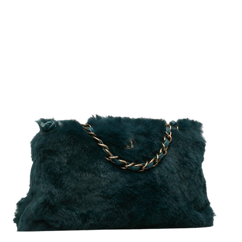 New 1:1 Rep Top Quality Chanel Chain Shoulder Bag in Rabbit Fur Green