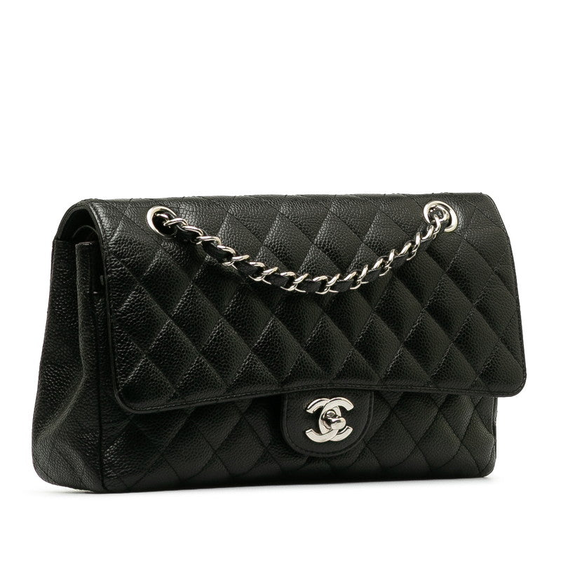 New 1:1 Rep Top Quality Chanel Matrace 25 Cocomark Double Flap ilver  Chain Shoulder Bag Black Caviar S  CHANEL