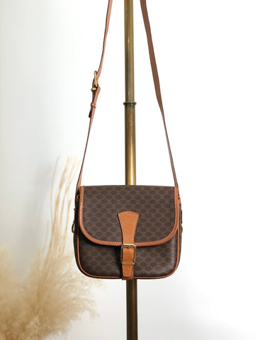 CELINE Macadam Front Buckle Shoulder bag Brown New 1:1 h4fac7