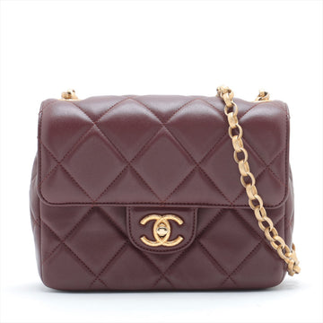 New 1:1 Rep Top Quality Chanel Mini Lambskin  Single Chain Single Chain Bag Bordeaux Gold  IC Chip