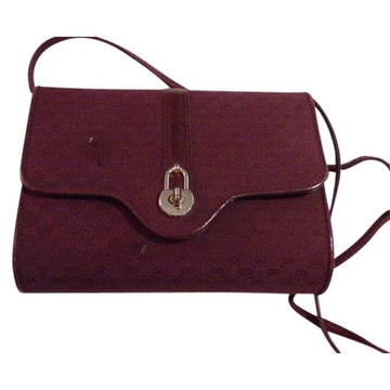 Gucci  Pursesdesigner Purses Burgundy With Small G Logo Print Canvasleather And Shoulder Bag