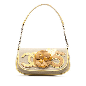 New 1:1 Rep Top Quality Chanel None.5 Camellia Chain One-Shoulder Bag Yellow Gr Canvas Patent Leather  Chanel