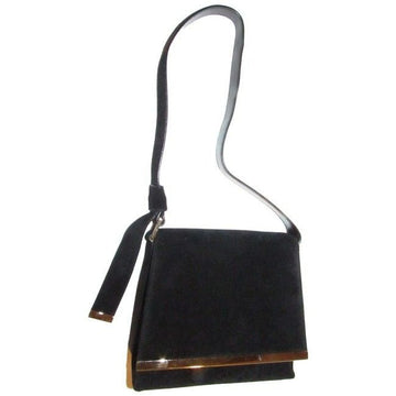 Gucci  Pursesdesigner Purses Black Suede With Black Leather And Shoulder Bag