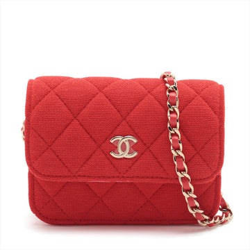 New 1:1 Rep Top Quality Chanel Mini Matrasse Cotton Chain Shoulder Bag Red G  Nonevelty