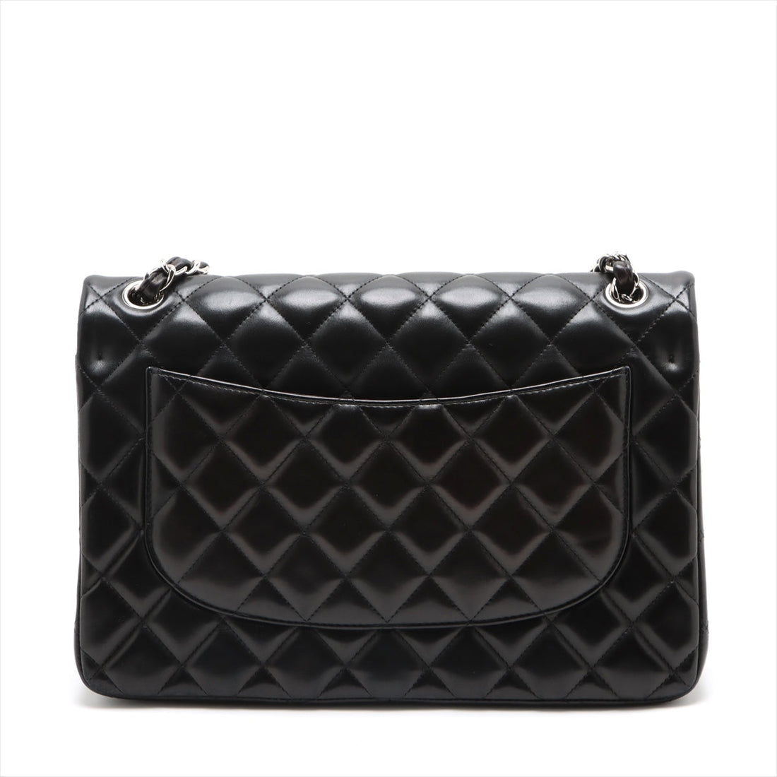 New 1:1 Rep Top Quality Chanel Decamatrasse 30 Double Flap Chain Bag Black Silver Lambskin A58600
