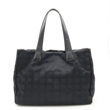 New 1:1 Rep Top Quality Chanel NEW LABEL LINE Tote MM TORTE BAG Nylon  Black Black Gold  A15991