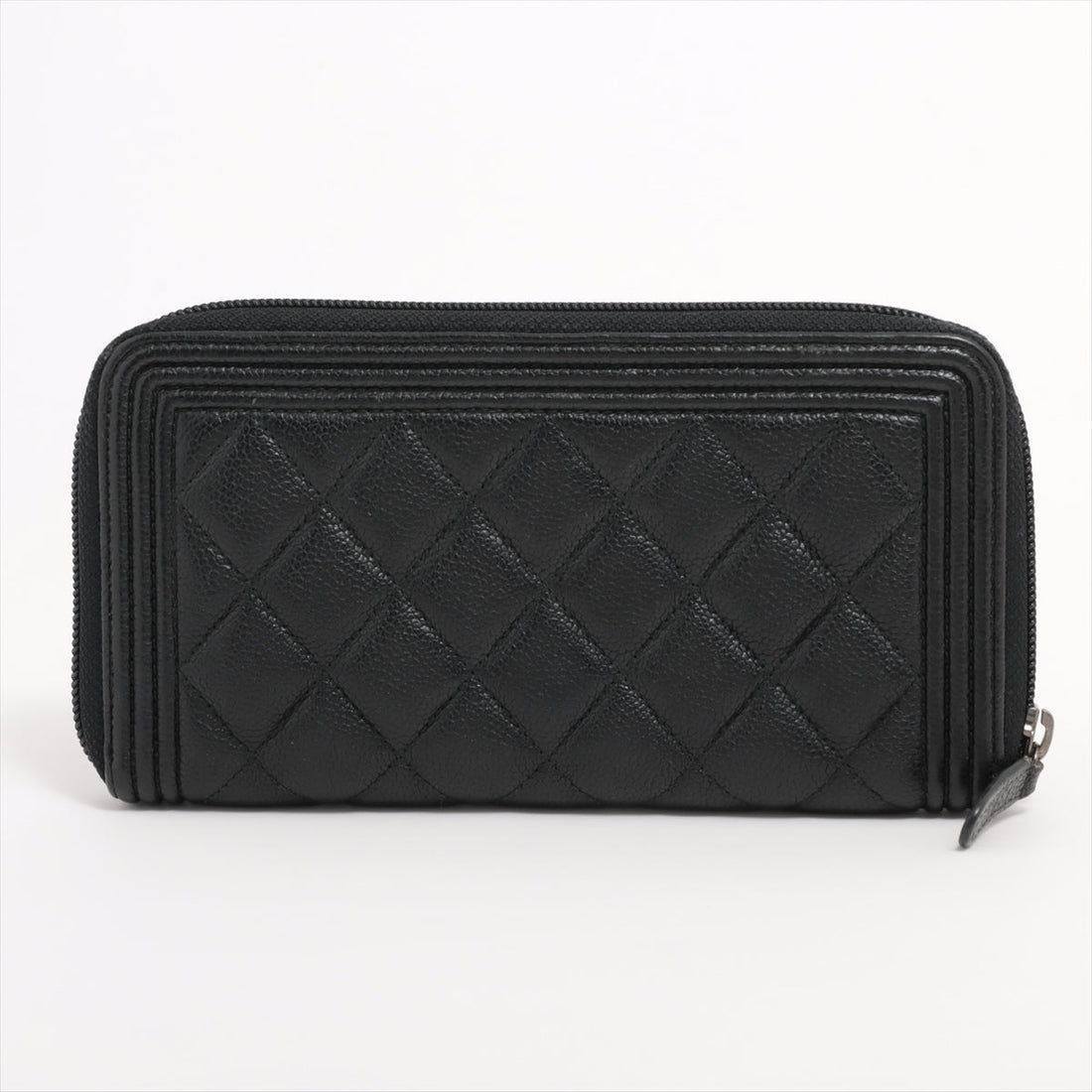New 1:1 Rep Top Quality Chanel Boy New 1:1 Rep Top Quality Chanel Caviar S Round  Wallet Black Silver Gold