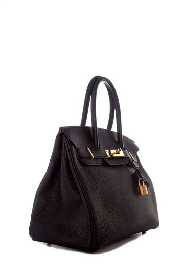 Hermès Noir  togo Birkin 30 RGHW Handbag