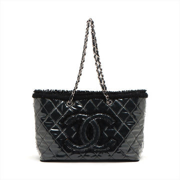 New 1:1 Rep Top Quality Chanel Coco Vinyl Leather Tote Bag Black Silver Gold  13th