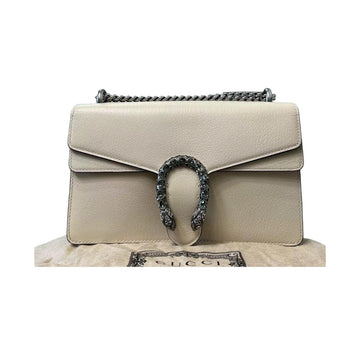 Gucci Dionysus Small Textured Calfskin Crystal Mystic White SHW