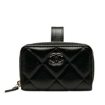 New 1:1 Rep Top Quality Chanel Matrace Coincase  Cocktail Belt Black Leather  CHANEL