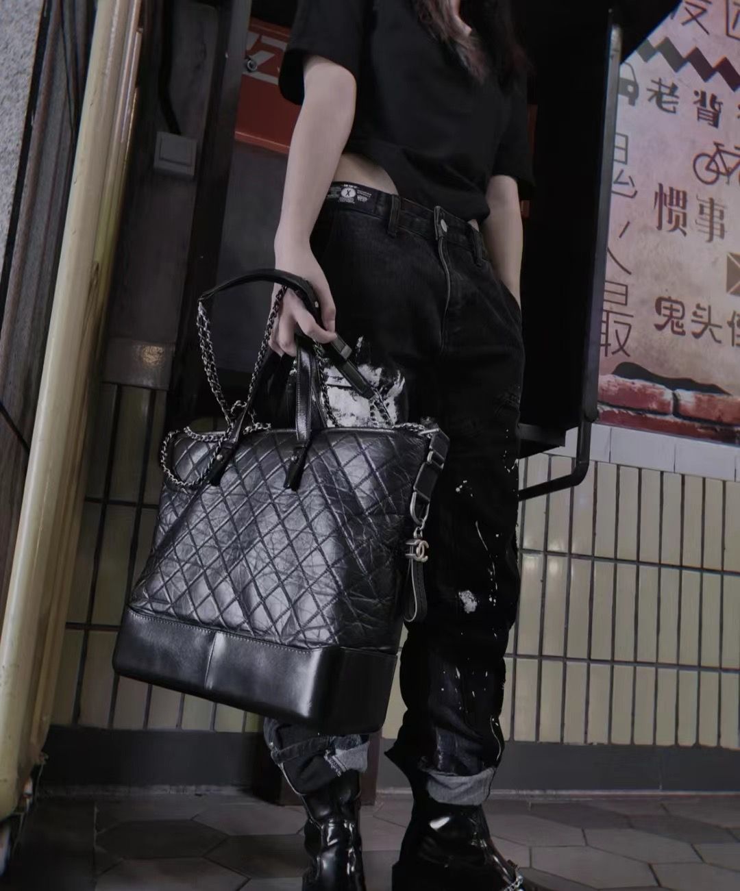 Chanel Gabrielle Tote Large 34x31cm Black 12449