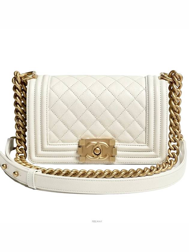 Boy Top Quality Chanel Gold Flap Shoulder Bag White Chanel