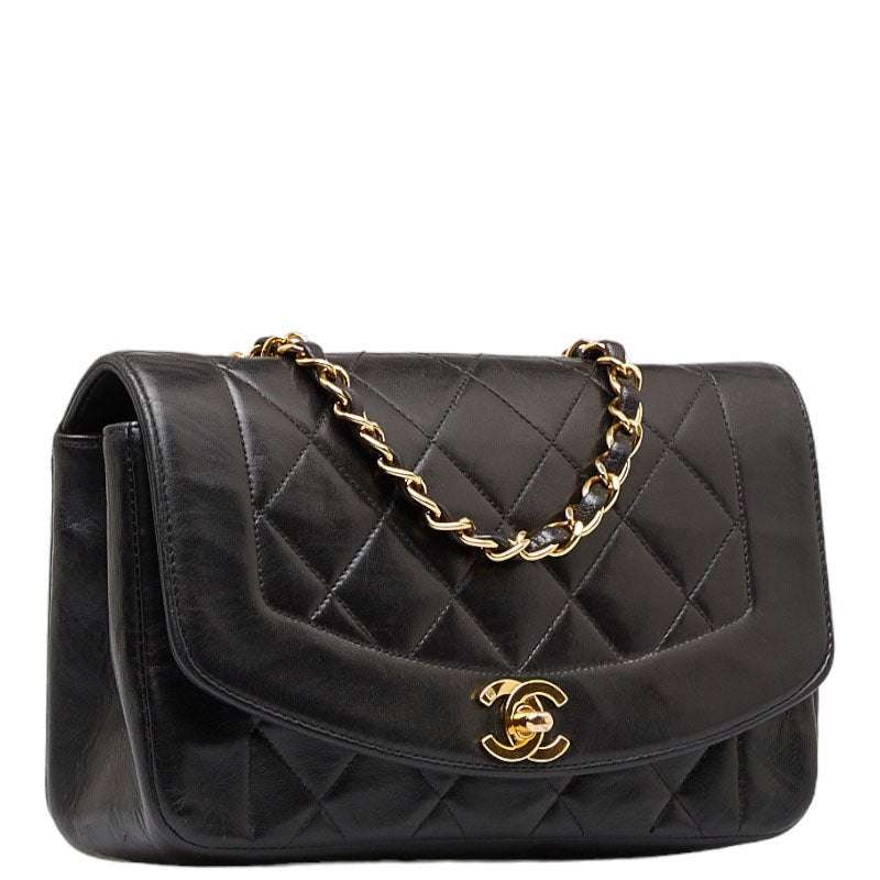 New 1:1 Rep Top Quality Chanel Matrases Diana Chain Chain houlder Bag Black Gold   Chanel