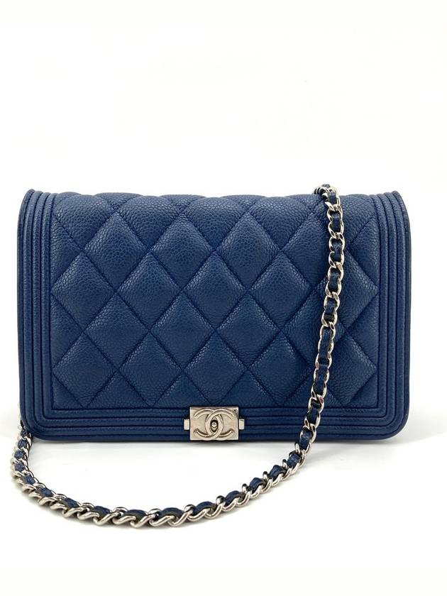 Caviar silver boy woc mini bag cross Chanel