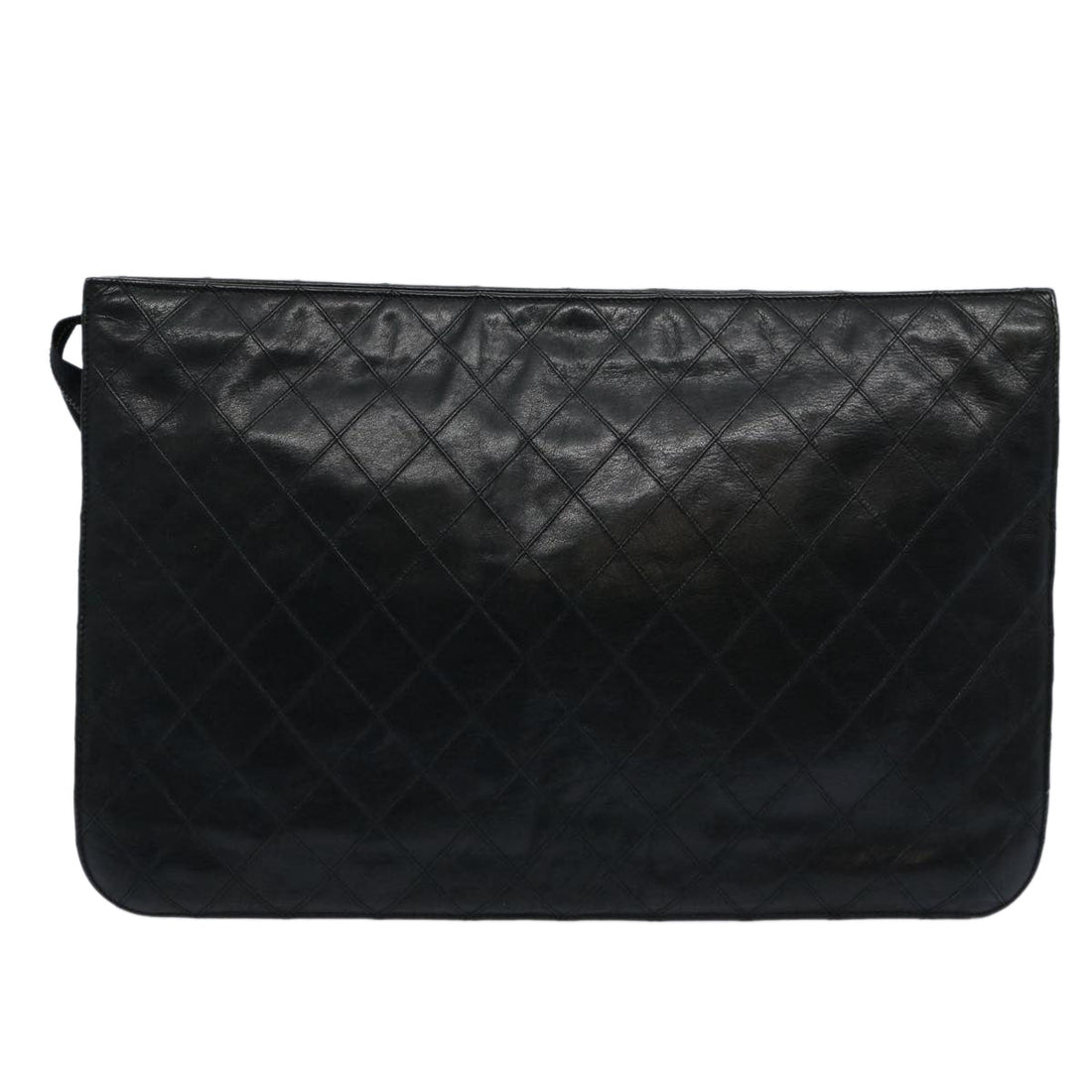 Top Quality Chanel Bicolole Briefcase Lamb Skin Black CC Auth am5376